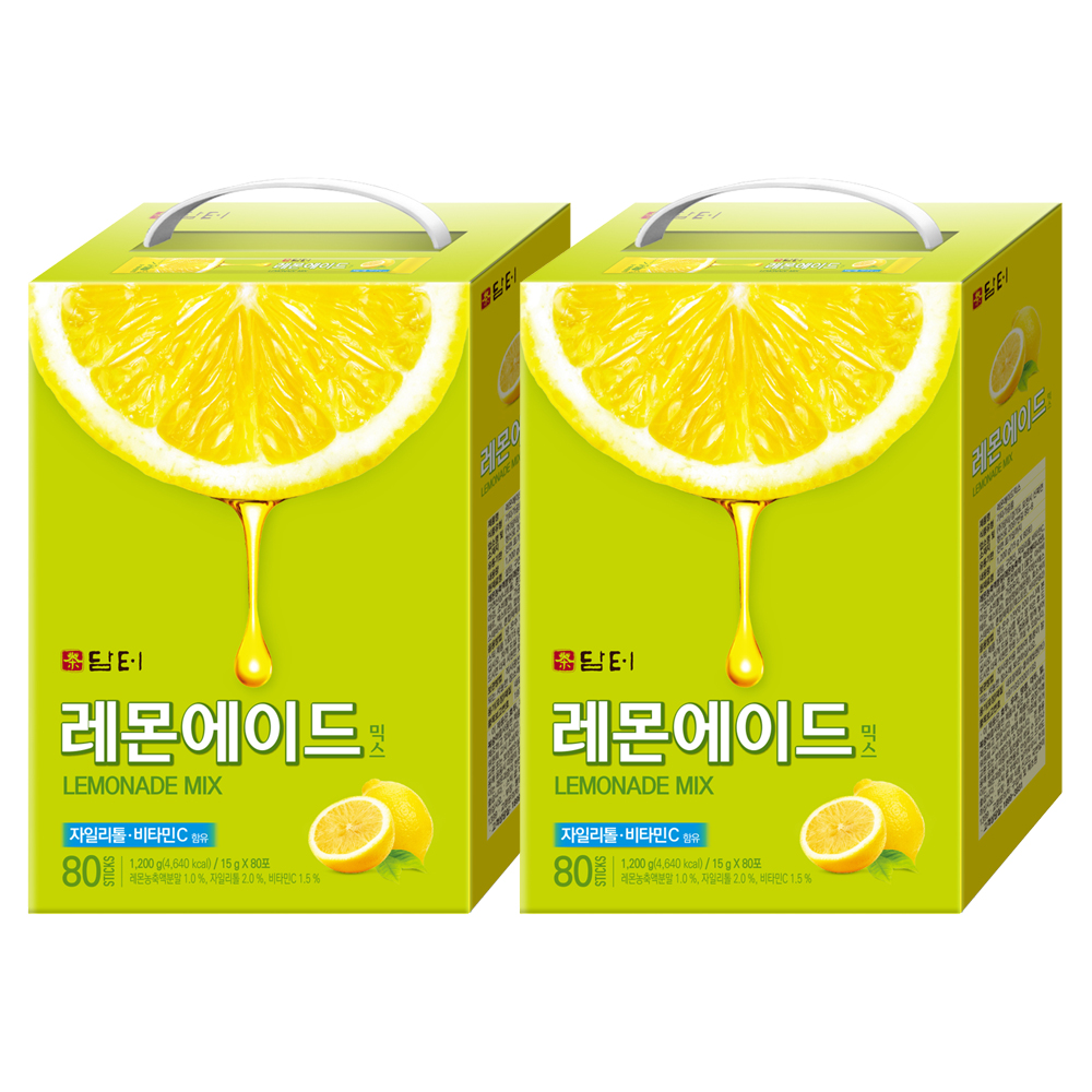 담터 레몬에이드 80T x2개/분말 탄산수 레몬 아이스티